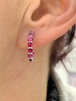 *Серьги Конго Розовый Топаз арт. С-7208рс421-556 Вес 3,99 г - фото 226701 *Серьги Конго Розовый Топаз арт. С-7208рс421-556 Вес 3,99 г - фото 226701