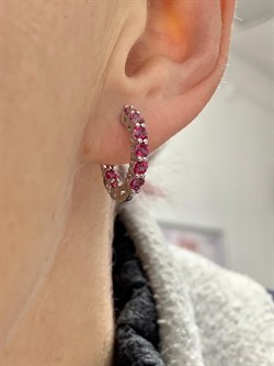 *Серьги Конго Розовый Топаз арт. С-7208рс421-556 Вес 3,99 г - фото 226707 *Серьги Конго Розовый Топаз арт. С-7208рс421-556 Вес 3,99 г - фото 226707