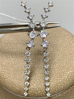 *Серьги Пусеты Белый Фианит арт. 2-181р200-717 (Вес 3,1 г) - фото 226826 *Серьги Пусеты Белый Фианит арт. 2-181р200-717 (Вес 3,1 г) - фото 226826