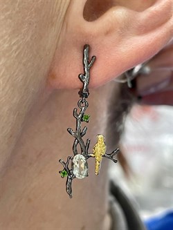 *Серьги Празиолит арт. ER170959рз-120 (Вес около 4,19 г) - фото 226941