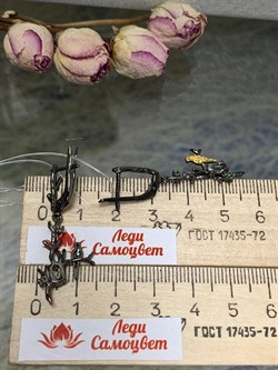 *Серьги Празиолит арт. ER170959рз-120 (Вес около 4,19 г) - фото 226942