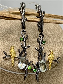 *Серьги Празиолит арт. ER170959рз-120 (Вес около 4,19 г) - фото 226945