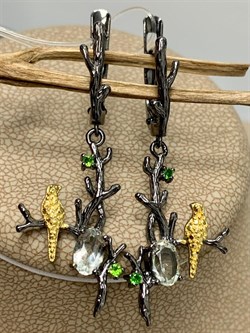 *Серьги Празиолит арт. ER170959рз-120 (Вес около 4,19 г) - фото 226946