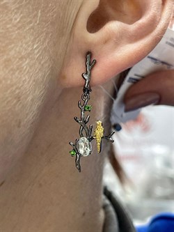 *Серьги Празиолит арт. ER170959рз-120 (Вес около 4,19 г) - фото 226947