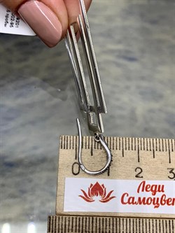 *Серьги Петли Микс Горный Хрусталь Марказит арт. ME01662W-CR-333 Вес 10,66 г - фото 226973