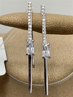 *Серьги Петли Белый Фианит арт. 2-271р200-253 Вес 2,99 г - фото 227075 *Серьги Петли Белый Фианит арт. 2-271р200-253 Вес 2,99 г - фото 227075