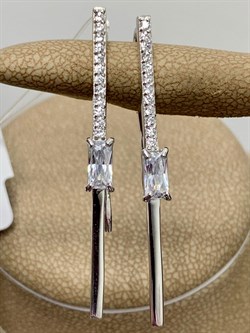 *Серьги Петли Белый Фианит арт. 2-271р200-253 Вес 2,99 г - фото 227077 *Серьги Петли Белый Фианит арт. 2-271р200-253 Вес 2,99 г - фото 227077