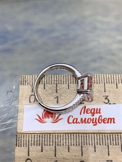 *Кольцо р.17 Морганит иск арт. TMR-025-434 Вес 3,37 г - фото 227221