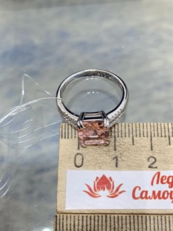 *Кольцо р.17 Морганит иск арт. TMR-025-434 Вес 3,37 г - фото 227222