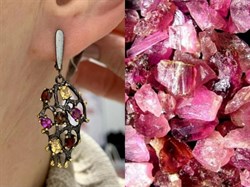 *Серьги Микс Аметист Родолит Гранат арт. ER170961рз40410-720 (Вес 7,6 г) - фото 227301 *Серьги Микс Аметист Родолит Гранат арт. ER170961рз40410-720 (Вес 7,6 г) - фото 227301