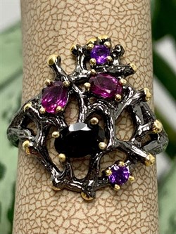 *Кольцо р.18 Микс Аметист Родолит Гранат арт. RR170962рз40110-993 (Вес около 4,68 г) - фото 227316 *Кольцо р.18 Микс Аметист Родолит Гранат арт. RR170962рз40110-993 (Вес около 4,68 г) - фото 227316