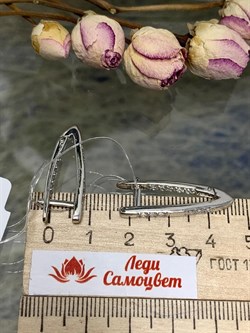 *Серьги Прищепки Белый Фианит арт. С1771р200-045 Вес 4,85 г - фото 227415 *Серьги Прищепки Белый Фианит арт. С1771р200-045 Вес 4,85 г - фото 227415