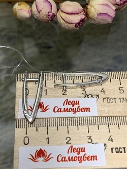 *Серьги Прищепки Белый Фианит арт. С1771р200-045 Вес 4,85 г - фото 227416 *Серьги Прищепки Белый Фианит арт. С1771р200-045 Вес 4,85 г - фото 227416