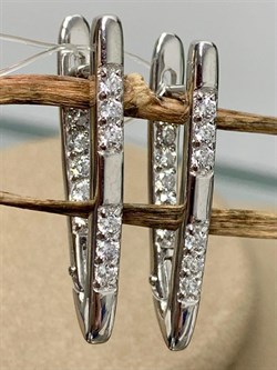 *Серьги Прищепки Белый Фианит арт. С1771р200-045 Вес 4,85 г - фото 227418 *Серьги Прищепки Белый Фианит арт. С1771р200-045 Вес 4,85 г - фото 227418