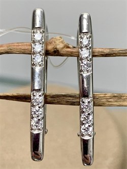 *Серьги Прищепки Белый Фианит арт. С1771р200-045 Вес 4,85 г - фото 227419 *Серьги Прищепки Белый Фианит арт. С1771р200-045 Вес 4,85 г - фото 227419