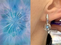 *Серьги Голубой Топаз синт арт. С-3680рс803-683  (Вес 2,65 г) - фото 227430