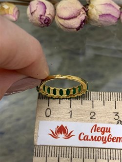 *Кольцо р.18,5 Зеленый Агат арт. К-3714злс409-460 (Вес около 2,27 г) - фото 227463 *Кольцо р.18,5 Зеленый Агат арт. К-3714злс409-460 (Вес около 2,27 г) - фото 227463