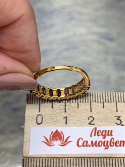 *Кольцо р.17,5 Аметист арт. К-3714злс401-р17.5-651 (Вес около 2,18 г) - фото 227468