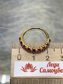 *Кольцо р.17,5 Аметист арт. К-3714злс401-р17.5-651 (Вес около 2,18 г) - фото 227469