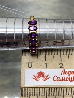 *Кольцо р.19,5 Аметист арт. К-3714злс401-р19.5-350 (Вес около 2,12 г) - фото 227478