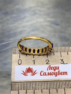 *Кольцо р.19,5 Аметист арт. К-3714злс401-р19.5-350 (Вес около 2,12 г) - фото 227479