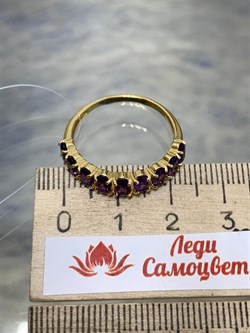 *Кольцо р.19,5 Аметист арт. К-3714злс401-р19.5-350 (Вес около 2,12 г) - фото 227480