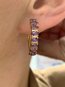 *Серьги Конго Аметист арт. С-3714злс401-267 (Вес 6,3 г) - фото 227498 *Серьги Конго Аметист арт. С-3714злс401-267 (Вес 6,3 г) - фото 227498