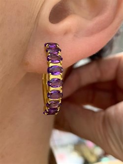 *Серьги Конго Аметист арт. С-3714злс401-304 (Вес 6,32 г) - фото 227500 *Серьги Конго Аметист арт. С-3714злс401-304 (Вес 6,32 г) - фото 227500