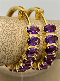 *Серьги Конго Аметист арт. С-3714злс401-304 (Вес 6,32 г) - фото 227505 *Серьги Конго Аметист арт. С-3714злс401-304 (Вес 6,32 г) - фото 227505