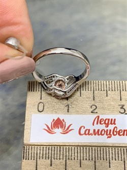 *Кольцо р.17 Морганит иск арт. TMR-023-852 Вес 2,69 г - фото 227657