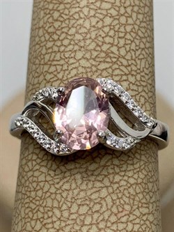 *Кольцо р.17 Морганит иск арт. TMR-023-852 Вес 2,69 г - фото 227658