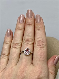 *Кольцо р.17 Морганит иск арт. TMR-028-344 Вес 2,82 г - фото 227662