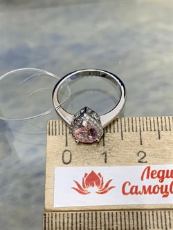 *Кольцо р.17 Морганит иск арт. TMR-028-344 Вес 2,82 г - фото 227666