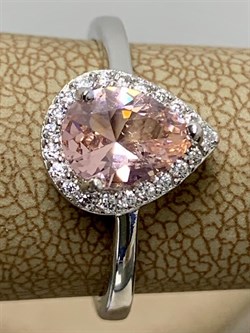 *Кольцо р.17 Морганит иск арт. TMR-028-344 Вес 2,82 г - фото 227668