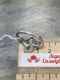 *Кольцо р.17,5 Клевер Белый Фианит арт. 411-15-921р-199 Вес 2,32 г - фото 227752