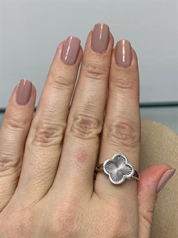 *Кольцо р.18,5 Клевер Белый Фианит арт. 411-15-921р-363 Вес 2,45 г - фото 227759