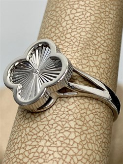 *Кольцо р.18,5 Клевер Белый Фианит арт. 411-15-921р-363 Вес 2,45 г - фото 227760