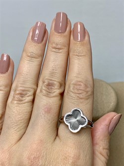 *Кольцо р.18,5 Клевер Белый Фианит арт. 411-15-921р-363 Вес 2,45 г - фото 227763