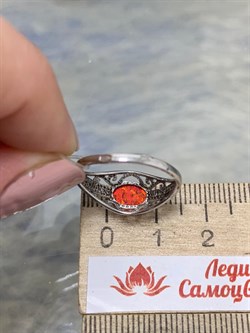 *Кольцо р.17,5 иск Красный Опал иск арт. К-3059р11-496 (Вес около 1,55 г) - фото 227799
