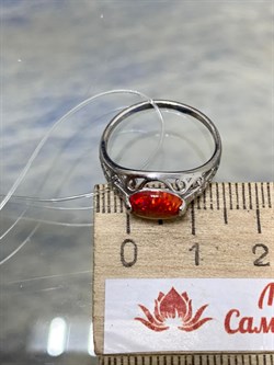 *Кольцо р.17,5 иск Красный Опал иск арт. К-3059р11-496 (Вес около 1,55 г) - фото 227800