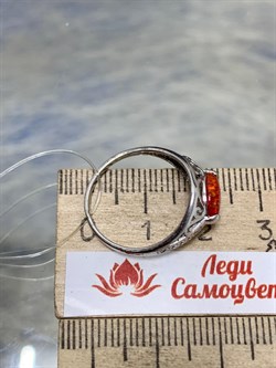 *Кольцо р.17,5 иск Красный Опал иск арт. К-3059р11-496 (Вес около 1,55 г) - фото 227801