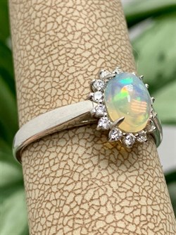 *Кольцо р.18,5 Опал Эфиопия арт. К-3728рк117000-087 (Вес около 2,36 г) - фото 227875