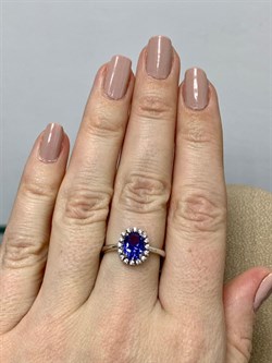 *Кольцо р.17,5 Танзанит иск арт. TMR-073-956 Вес 2,78 г - фото 227924