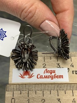 *Серьги арт. E07453чр-081 Вес 11,9 г - фото 228024