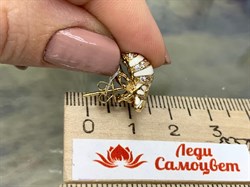 *Серьги Белый Фианит Эмаль арт. 2ES0139002100-897 Вес 3,9 г - фото 228094