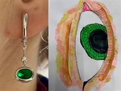 *Серьги Зеленый Фианит арт. с1075р132-649 (Вес около 3,4 г) - фото 228208 *Серьги Зеленый Фианит арт. с1075р132-649 (Вес около 3,4 г) - фото 228208