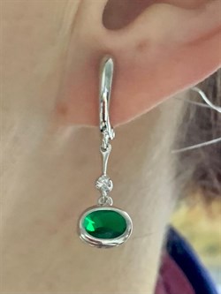*Серьги Зеленый Фианит арт. с1075р132-649 (Вес около 3,4 г) - фото 228210 *Серьги Зеленый Фианит арт. с1075р132-649 (Вес около 3,4 г) - фото 228210