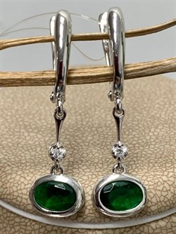 *Серьги Зеленый Фианит арт. с1075р132-649 (Вес около 3,4 г) - фото 228218 *Серьги Зеленый Фианит арт. с1075р132-649 (Вес около 3,4 г) - фото 228218