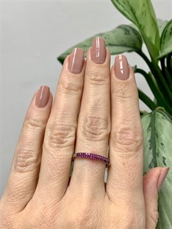 *Кольцо р.18,5 Розовый Фианит Микро вставки арт. к-7192р215-121 (Вес 1,46 г) - фото 228325