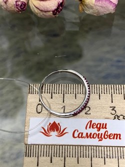 *Кольцо р.18,5 Розовый Фианит Микро вставки арт. к-7192р215-121 (Вес 1,46 г) - фото 228329